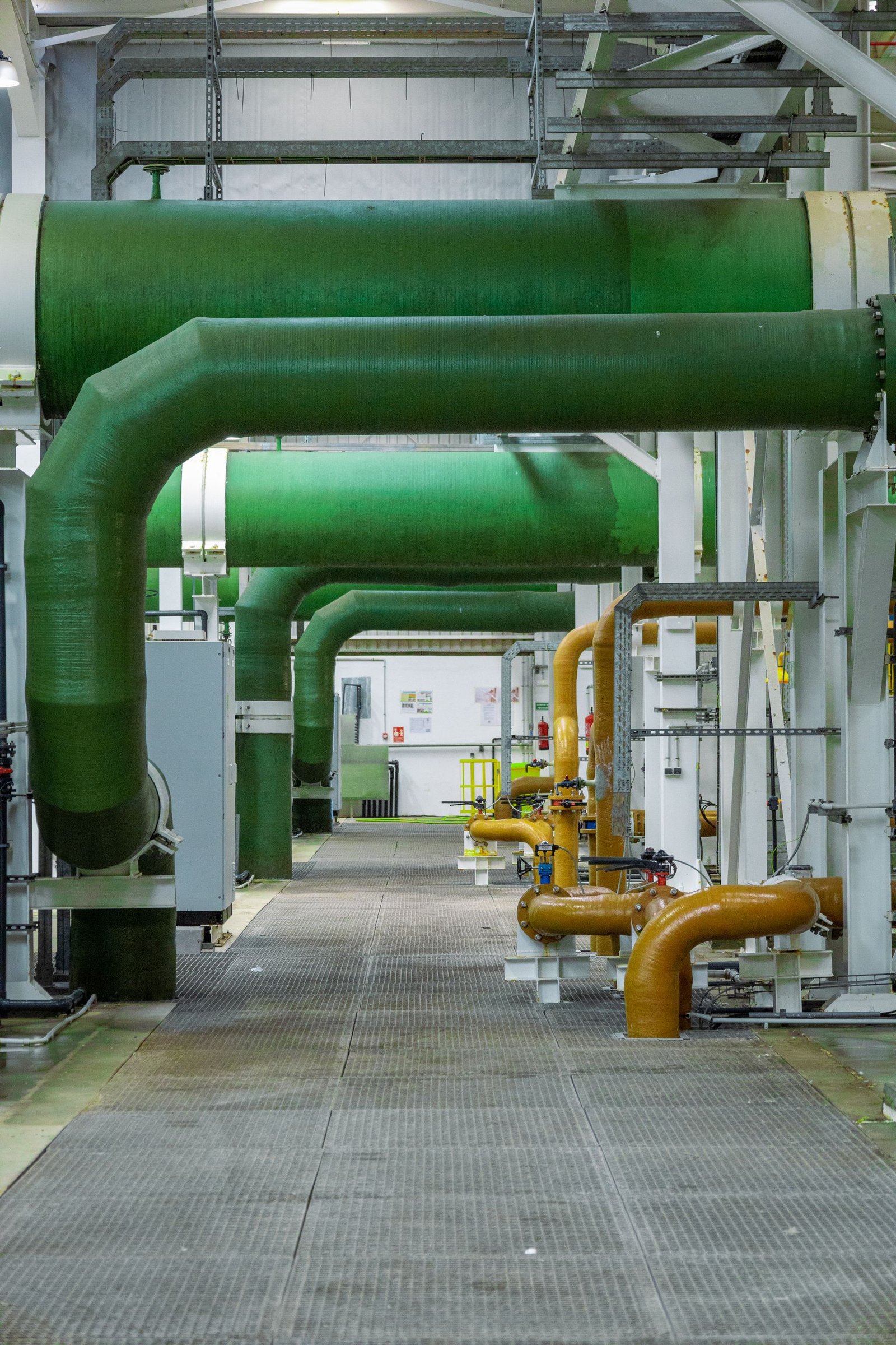 Compact indoor utility pipework